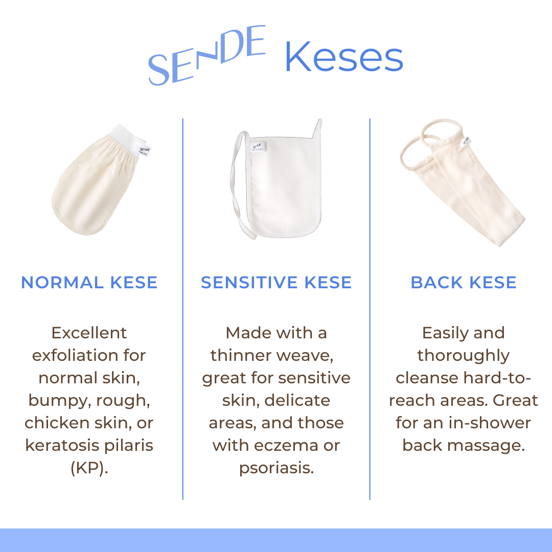 body exfoliating mitt kese with elastic | for normal, bumpy, kp, and rough skin - kese - SENDE Quality Body-Care