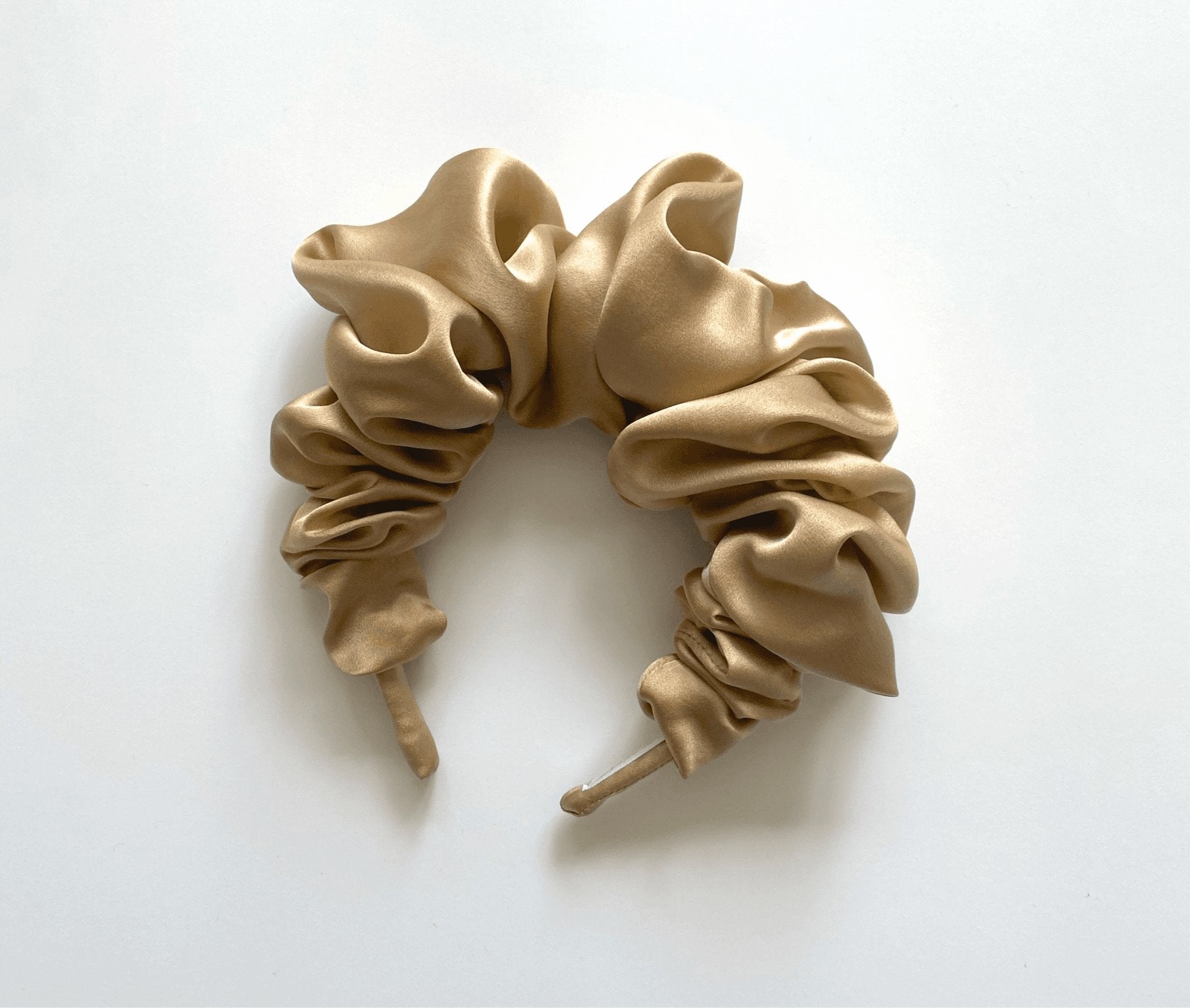 Silk handmade headband shaped like a croissant - made in Toronto by SENDE