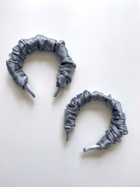 stormy grey satin headband - sende self-care essentials